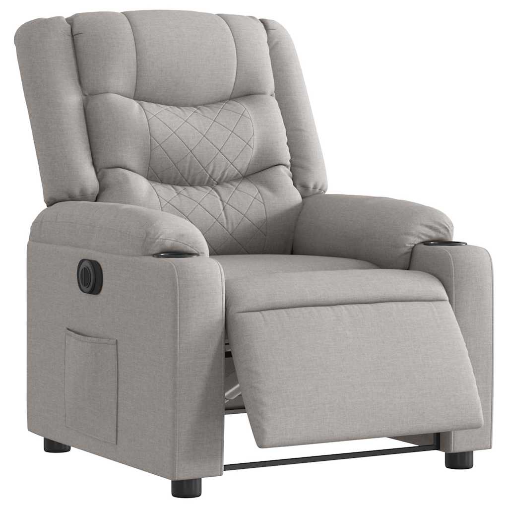 Electric recliner chair cloud grey fabric