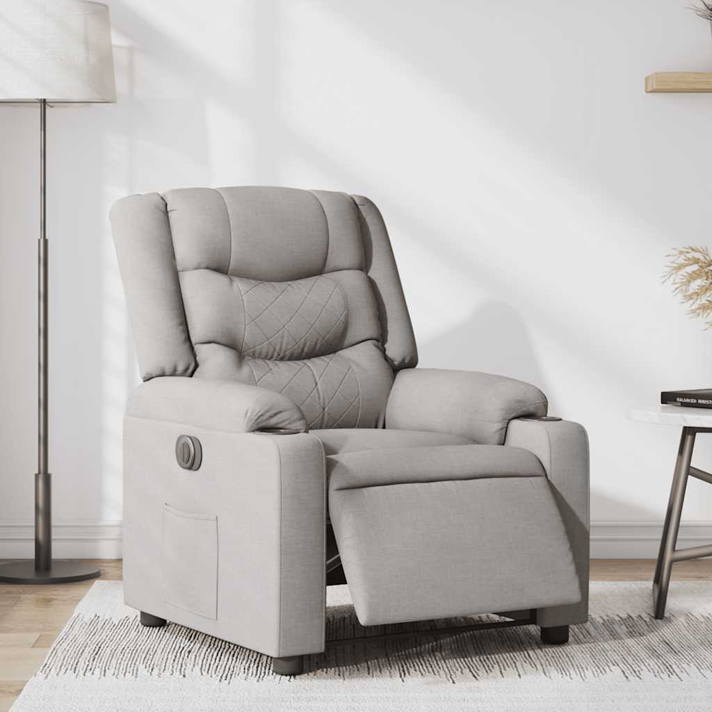Electric recliner chair cloud grey fabric