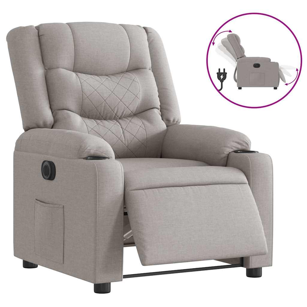 Electric recliner chair cloud grey fabric
