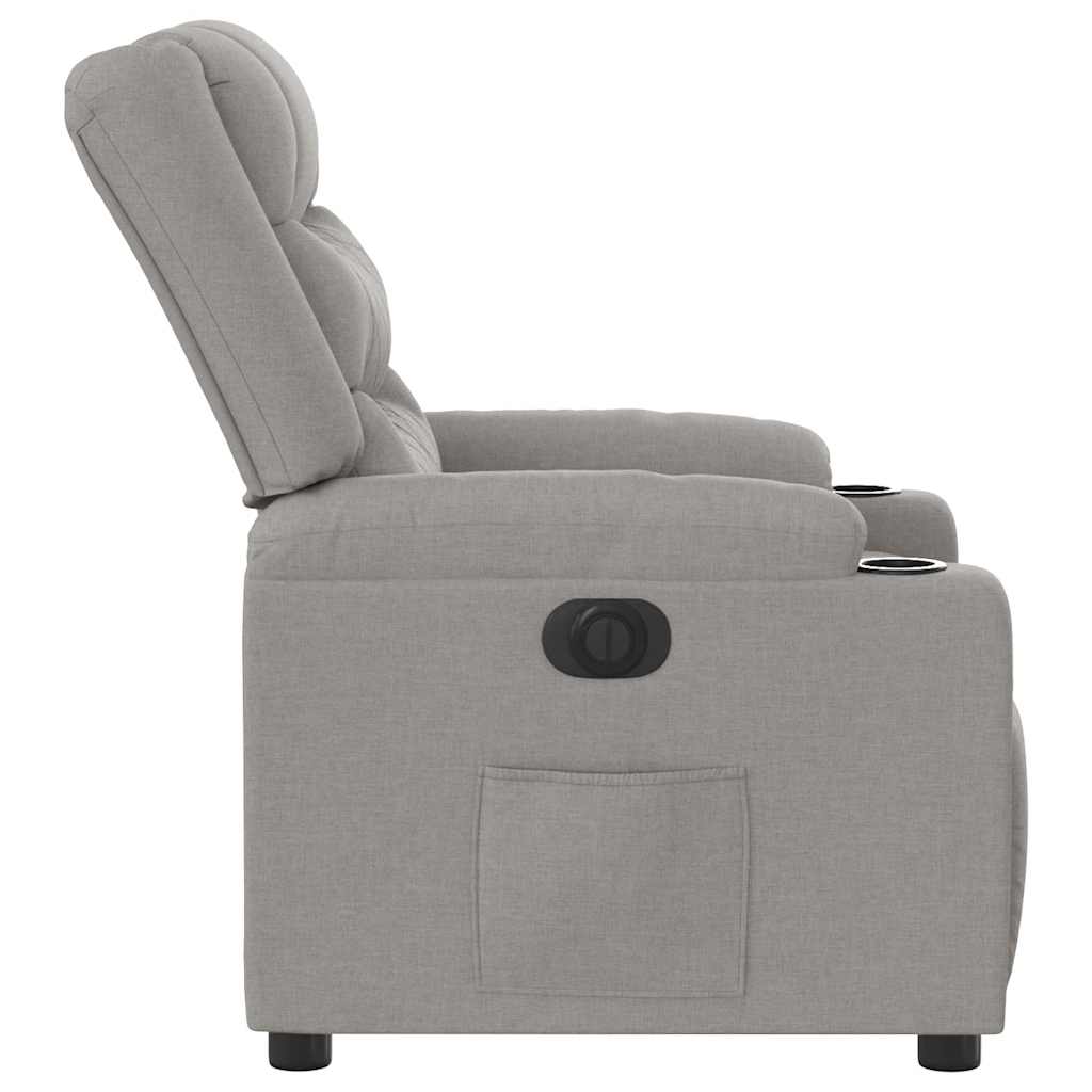 Electric recliner chair cloud grey fabric