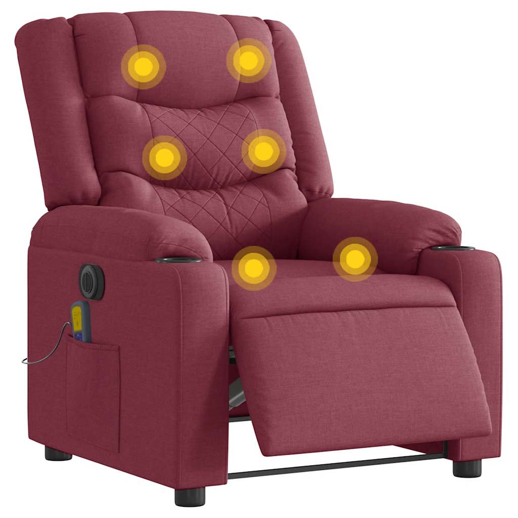 Electric massage chair wine red fabric