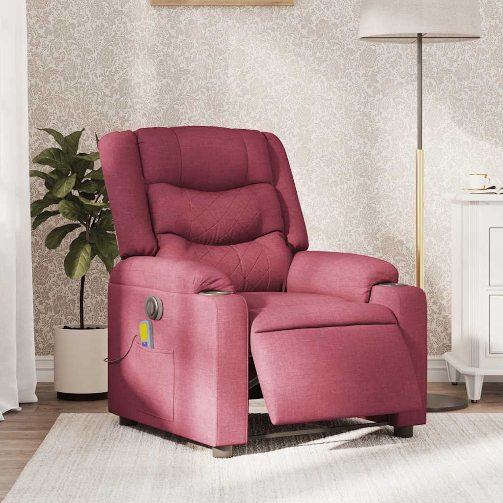 Electric massage chair wine red fabric