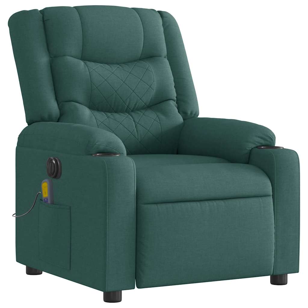 Electric Massage Chair Dark Green Fabric