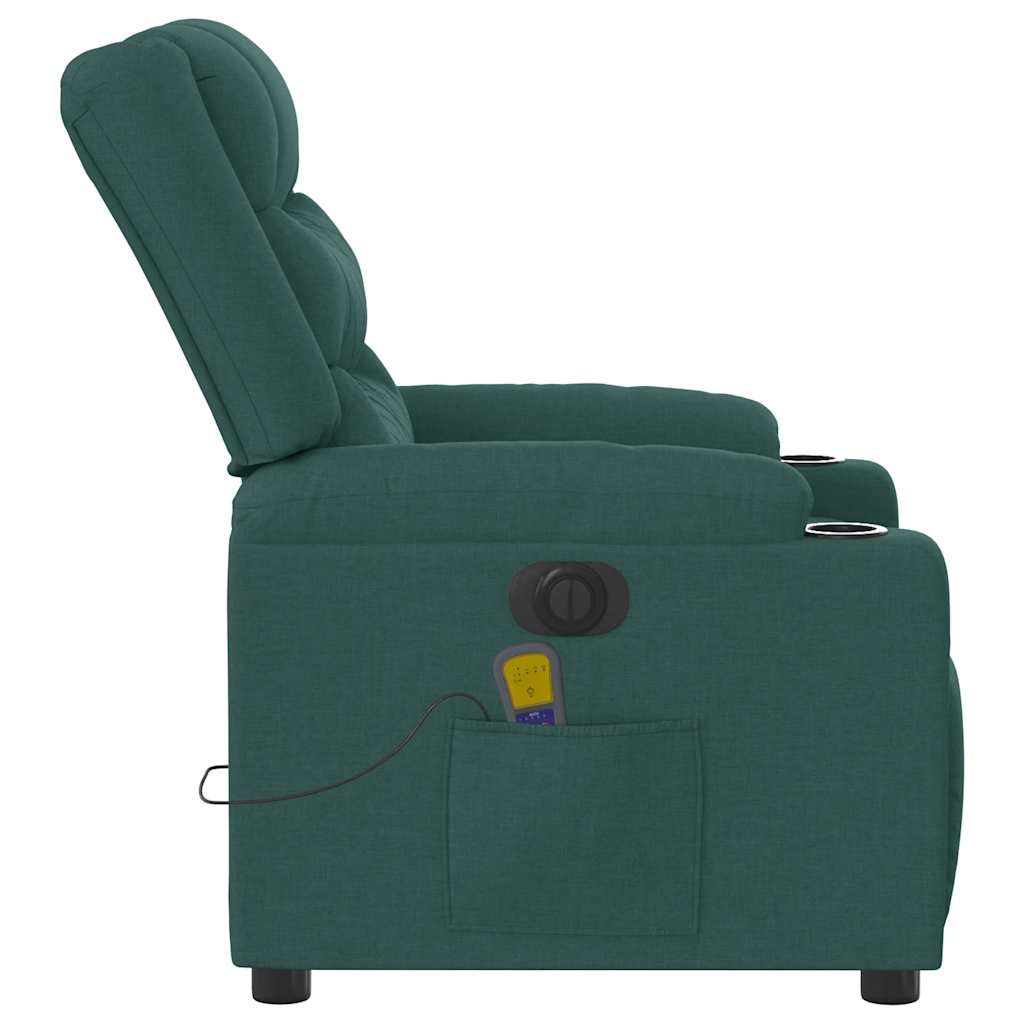 Electric Massage Chair Dark Green Fabric