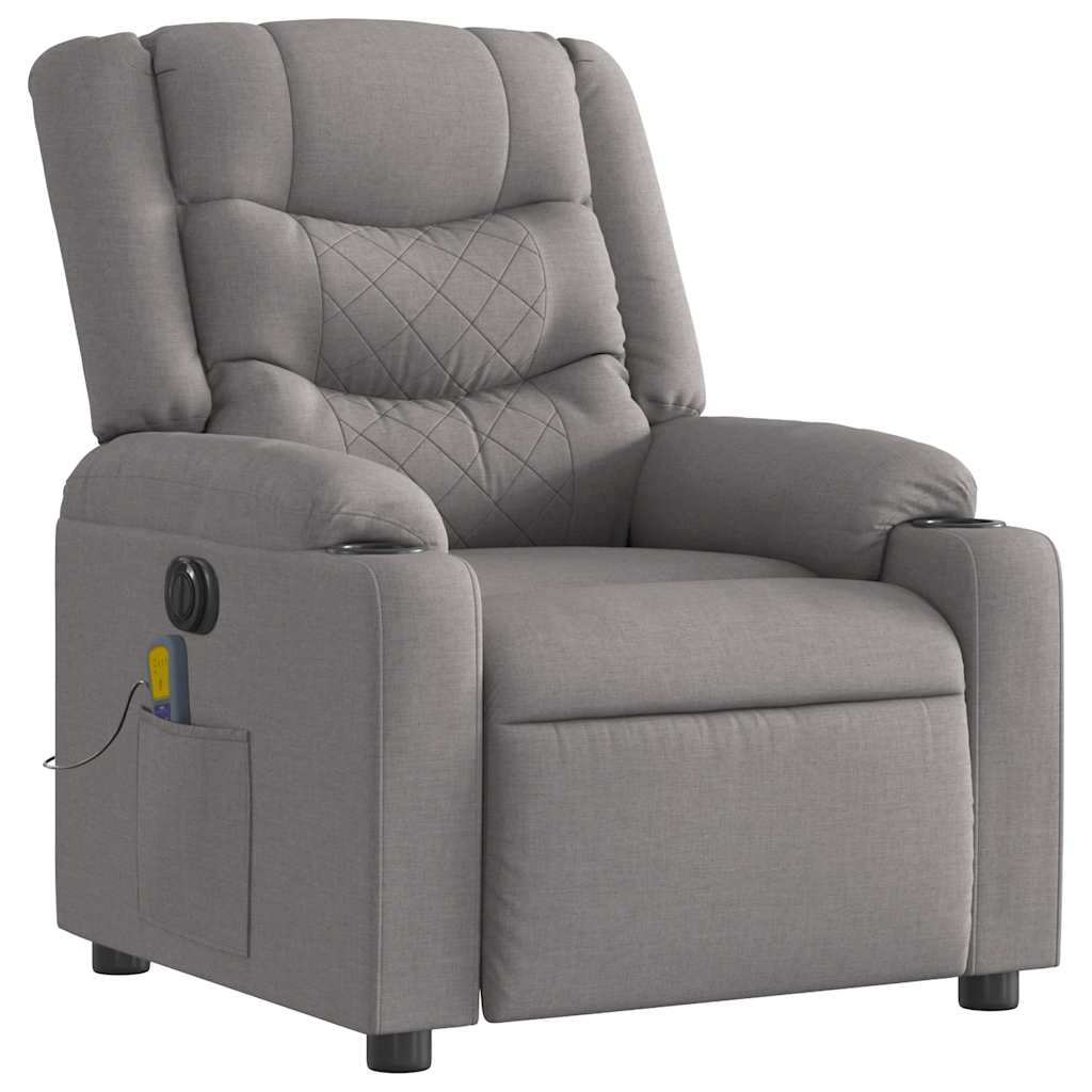 Electric massage chair in taupe fabric