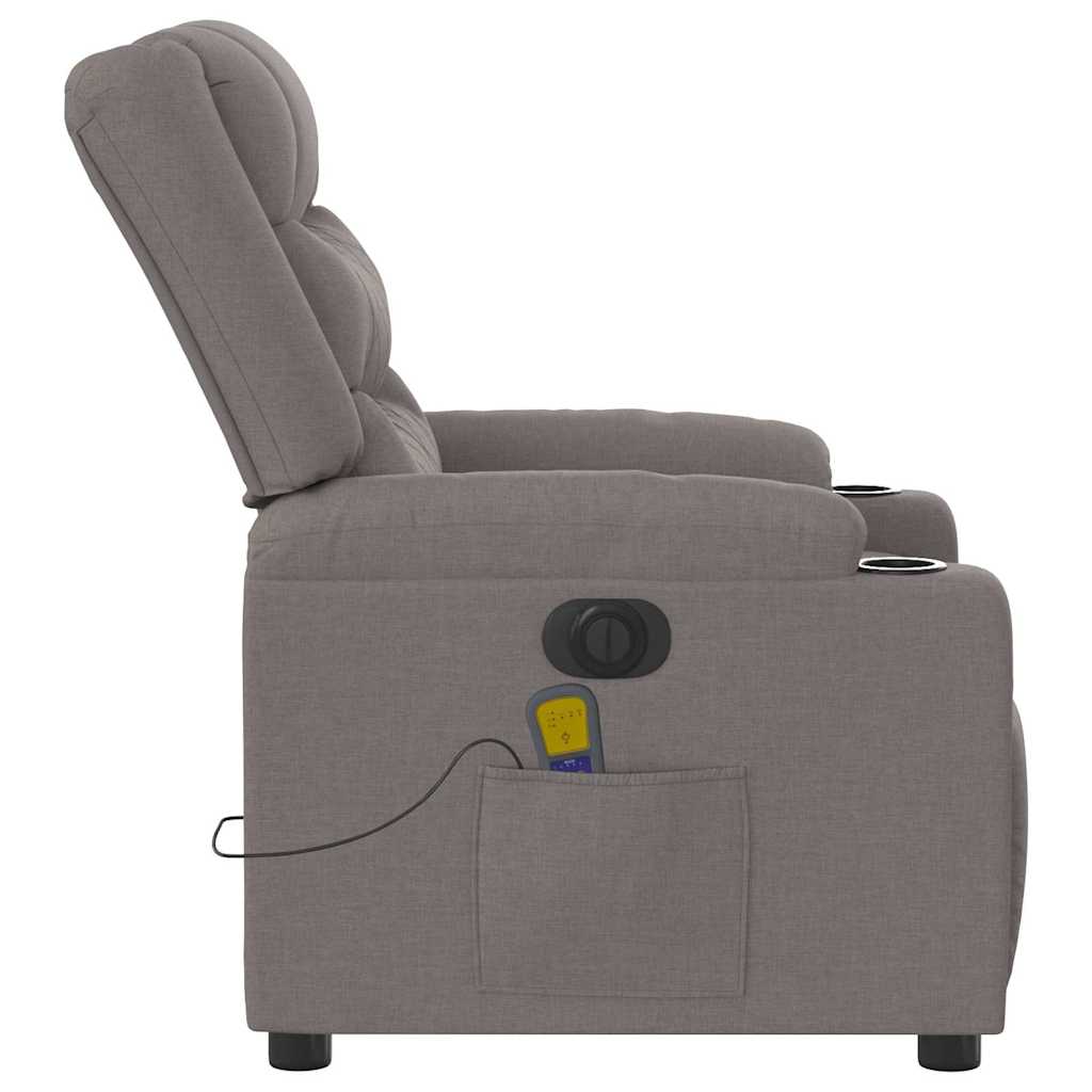 Electric massage chair in taupe fabric