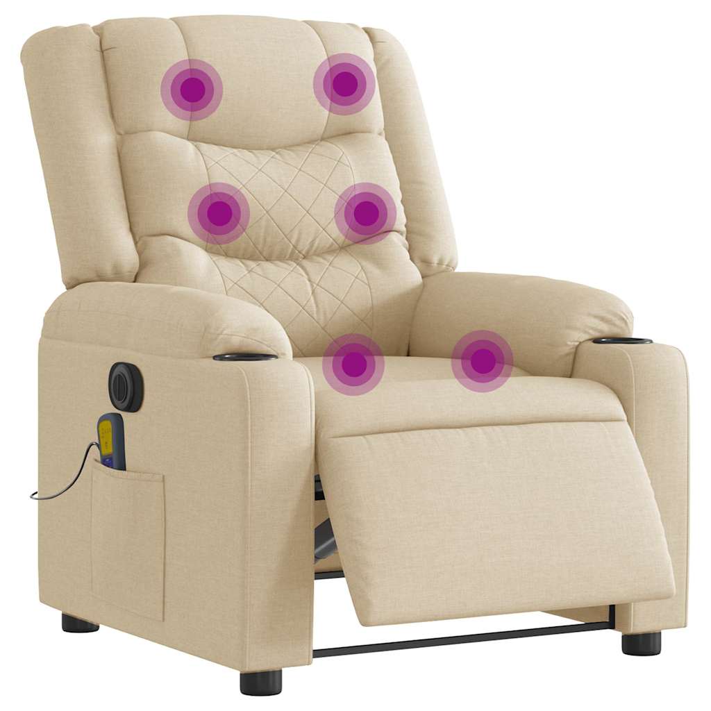 Electric Massage Chair Cream Fabric