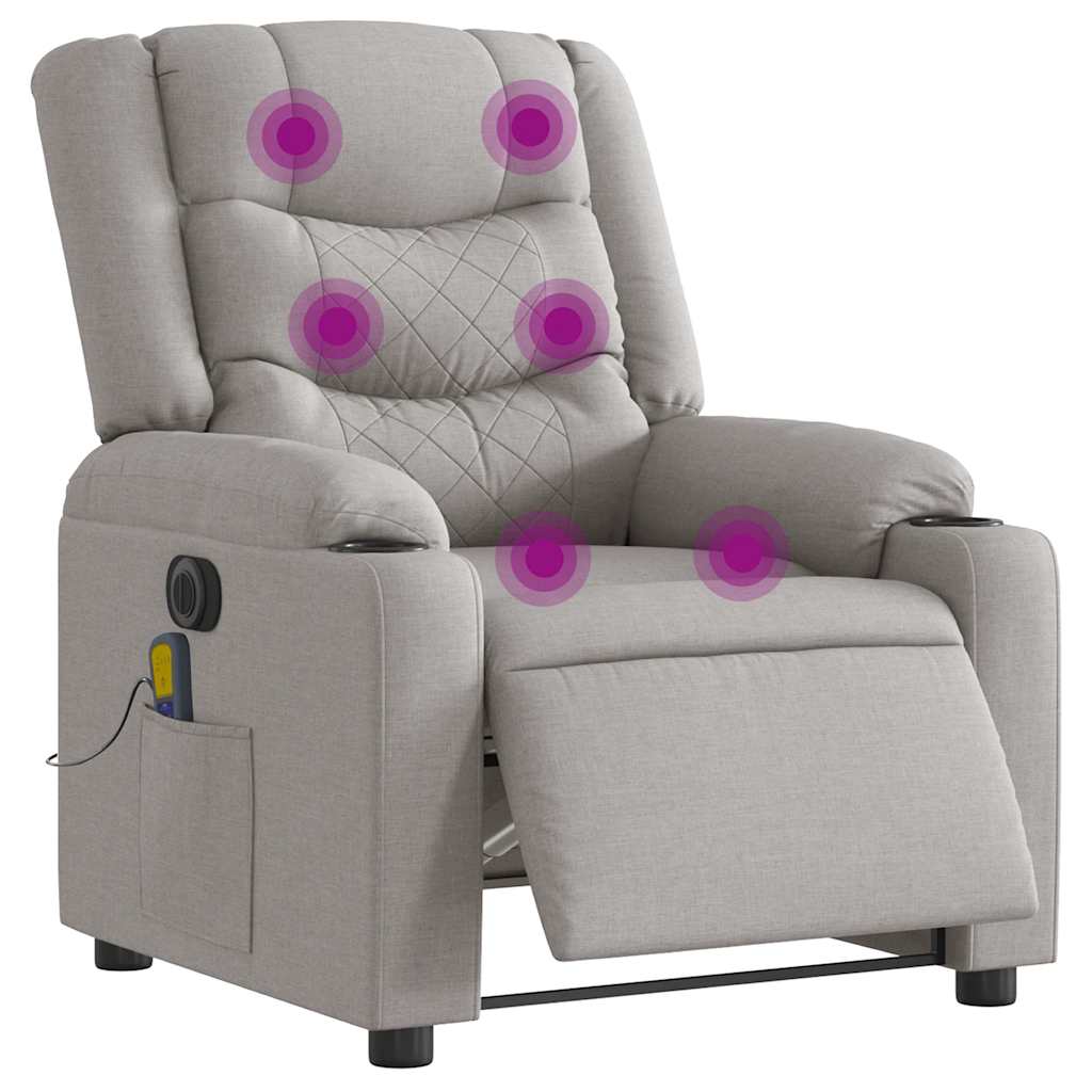 Electric Massage Chair Cloud Grey Fabric