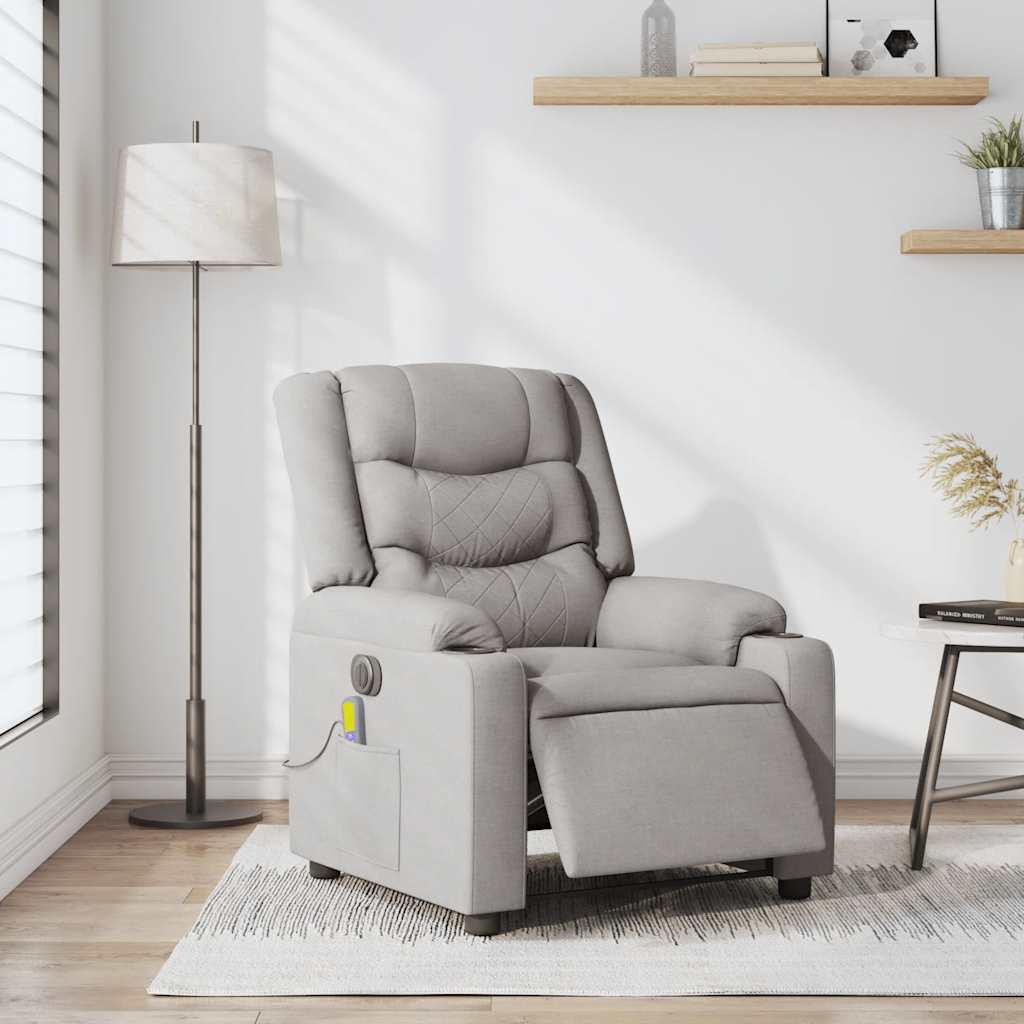 Electric Massage Chair Cloud Grey Fabric