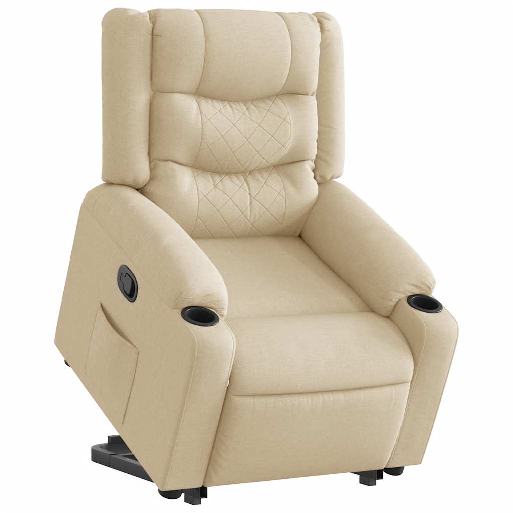 Relaxing chair with stand-up aid cream fabric