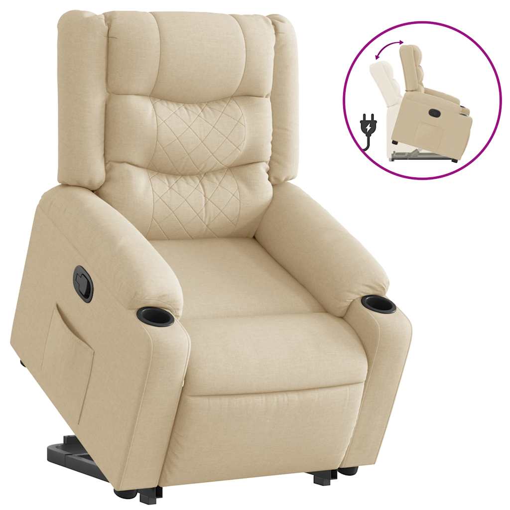 Relaxing chair with stand-up aid cream fabric