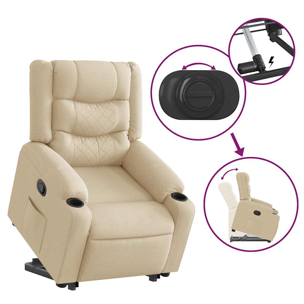 Relaxing chair with stand-up aid cream fabric