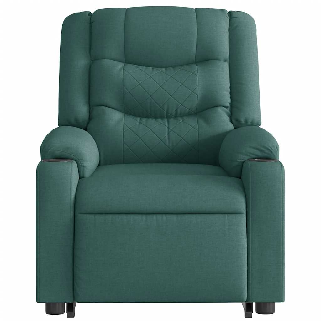 Massage chair with stand-up aid dark green fabric