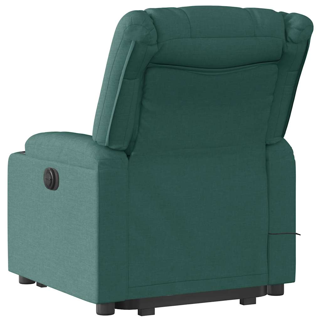 Massage chair with stand-up aid dark green fabric
