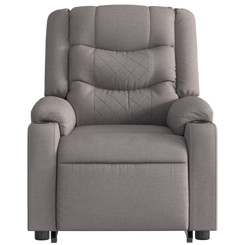 Massage chair with stand-up aid taupe fabric
