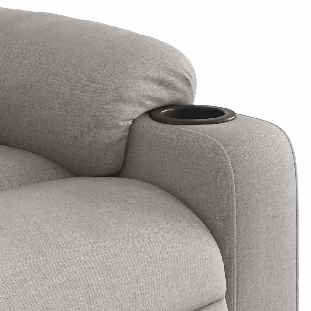 Massage chair with stand-up aid cloud grey fabric