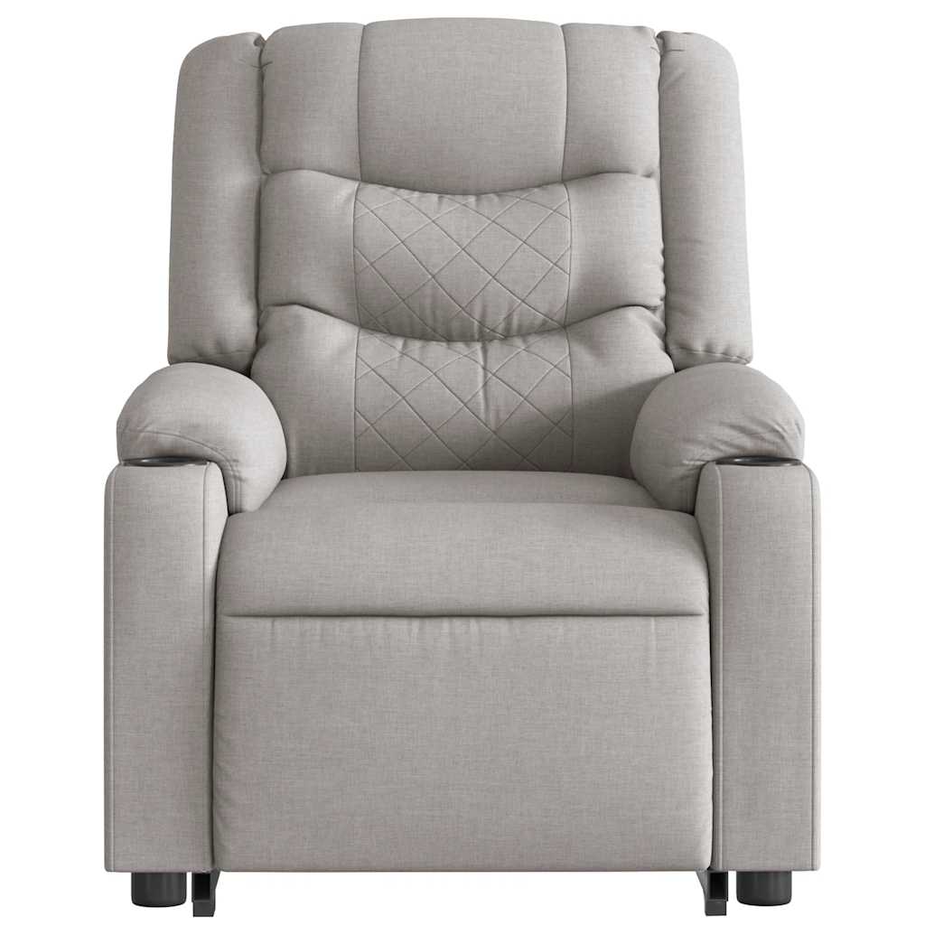 Massage chair with stand-up aid cloud grey fabric