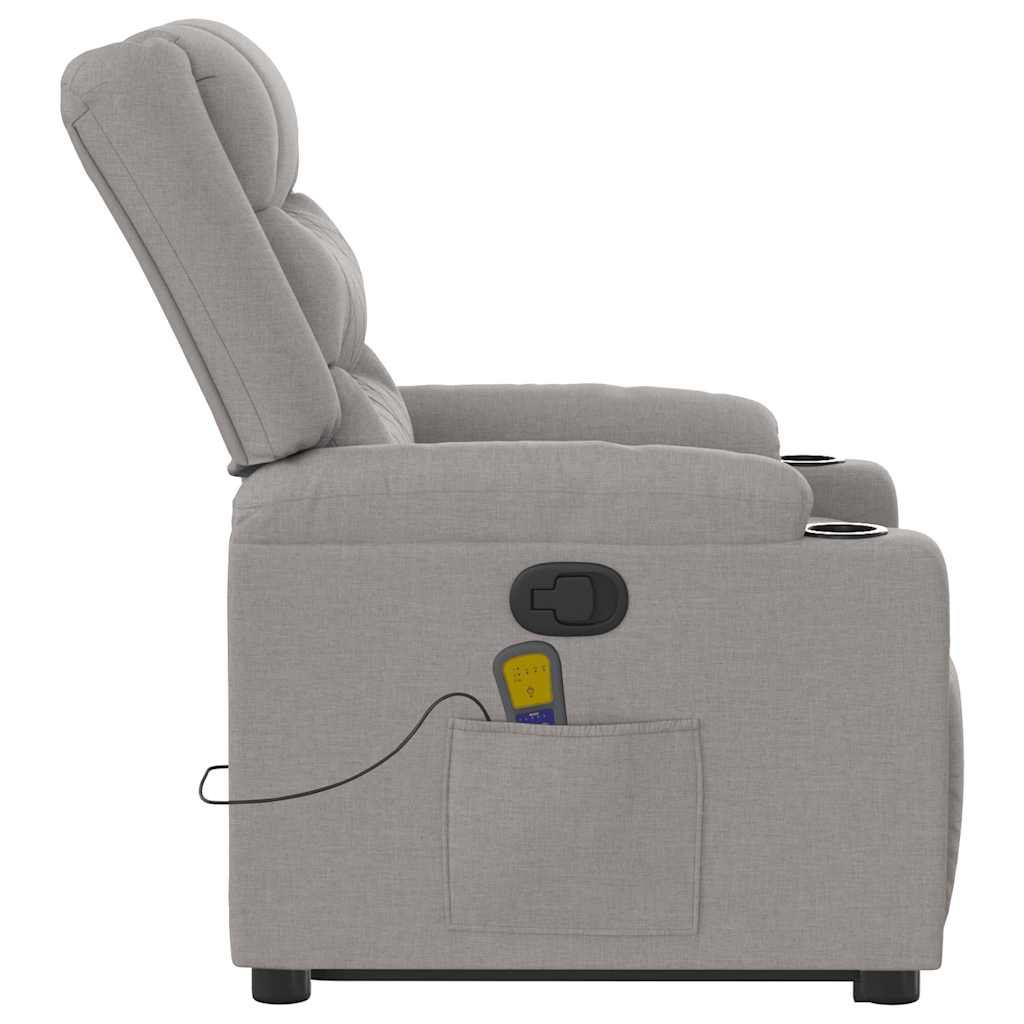 Massage chair with stand-up aid cloud grey fabric