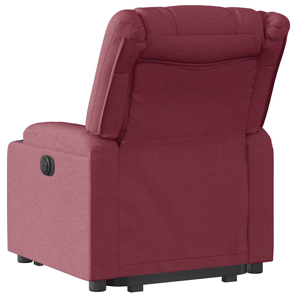 Relaxing chair with electric riser wine red fabric