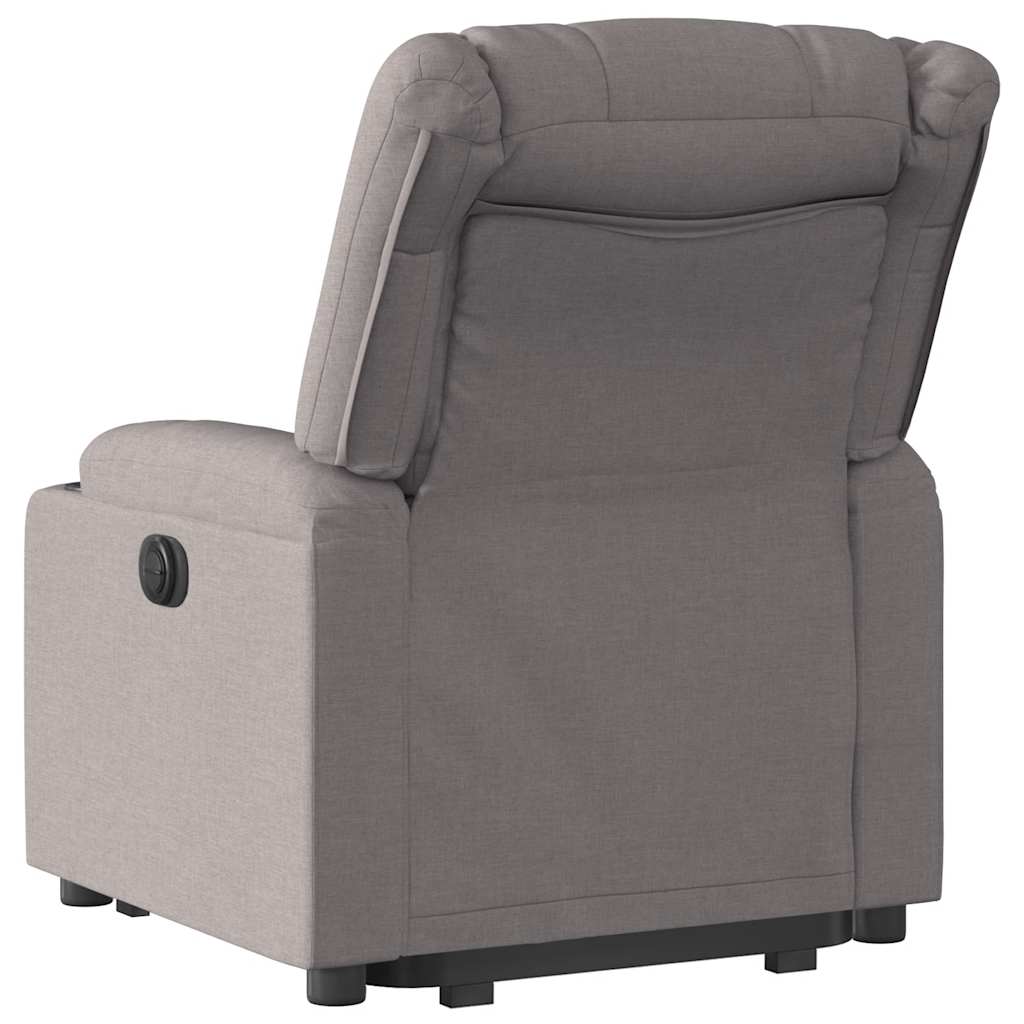 Relaxing chair with electric riser in taupe fabric