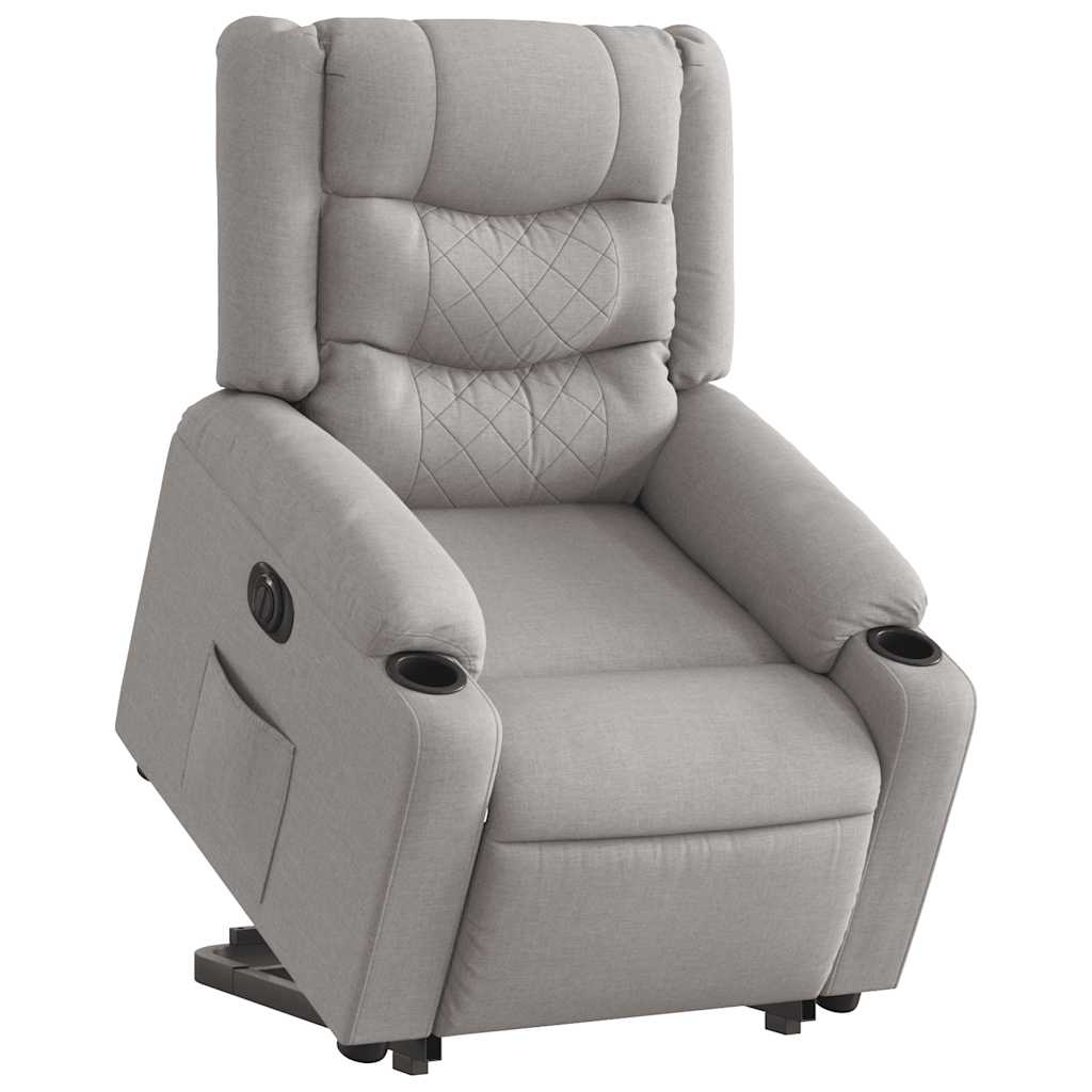 Relaxing chair with electric riser in cloud grey fabric