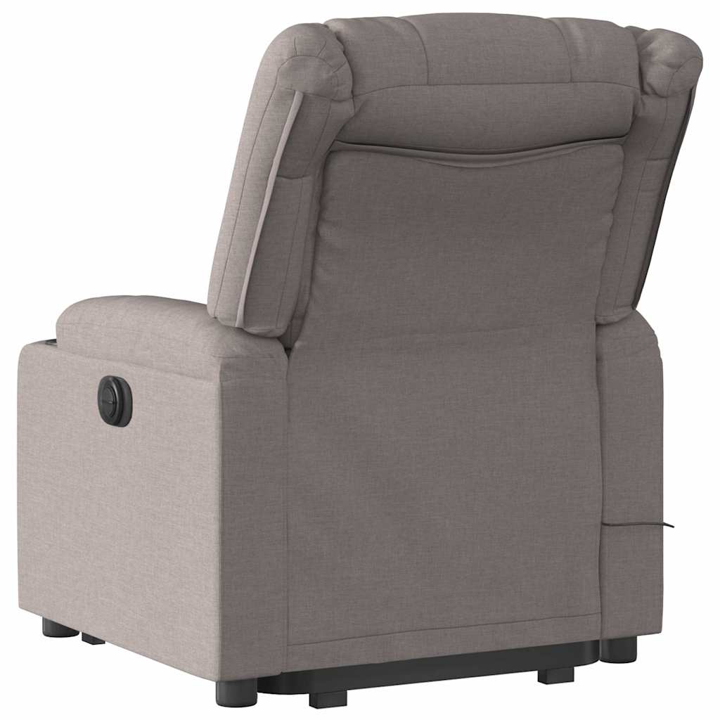 Electric massage chair with stand-up aid taupe fabric