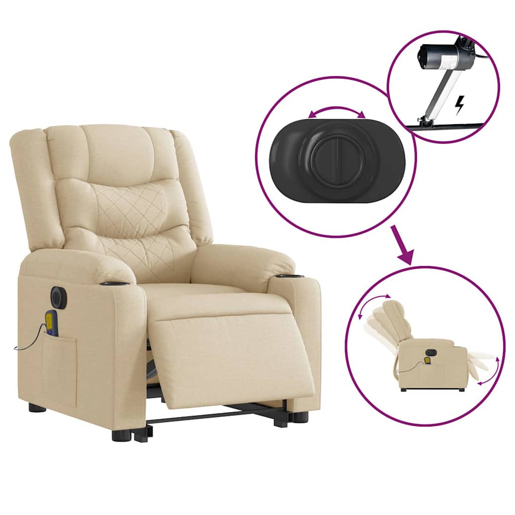 Electric massage chair with stand-up aid cream fabric