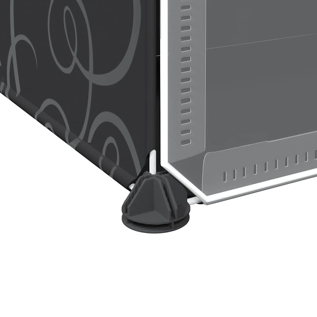 Shelving system with 12 cubes and doors Black PP