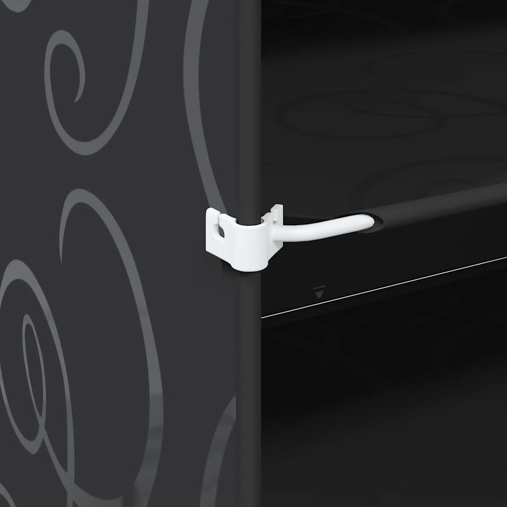 Shelving system with 12 cubes and doors Black PP