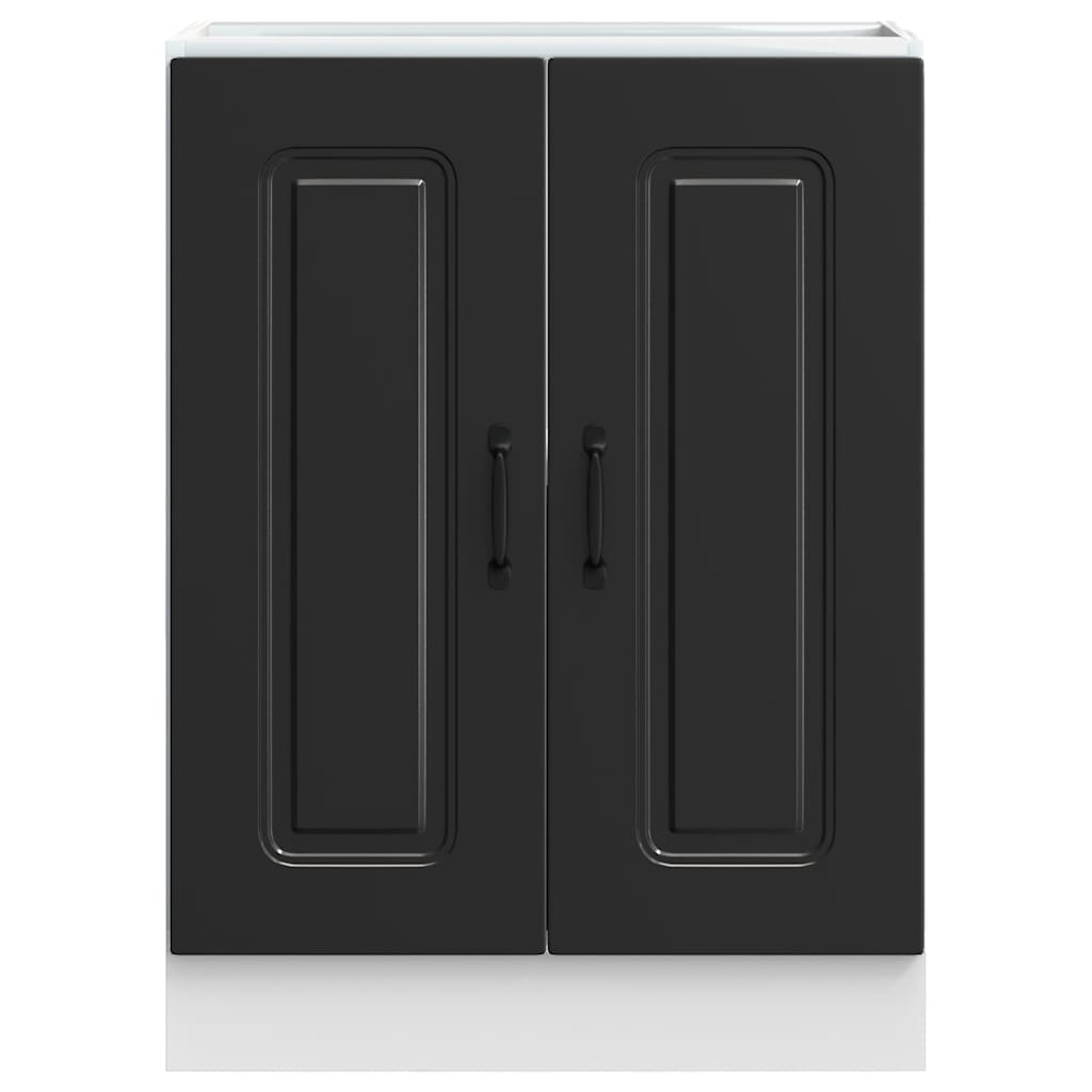 Spülenunterschrank Kalmar Schwarz 60x46x81,5 cm Holzwerkstoff