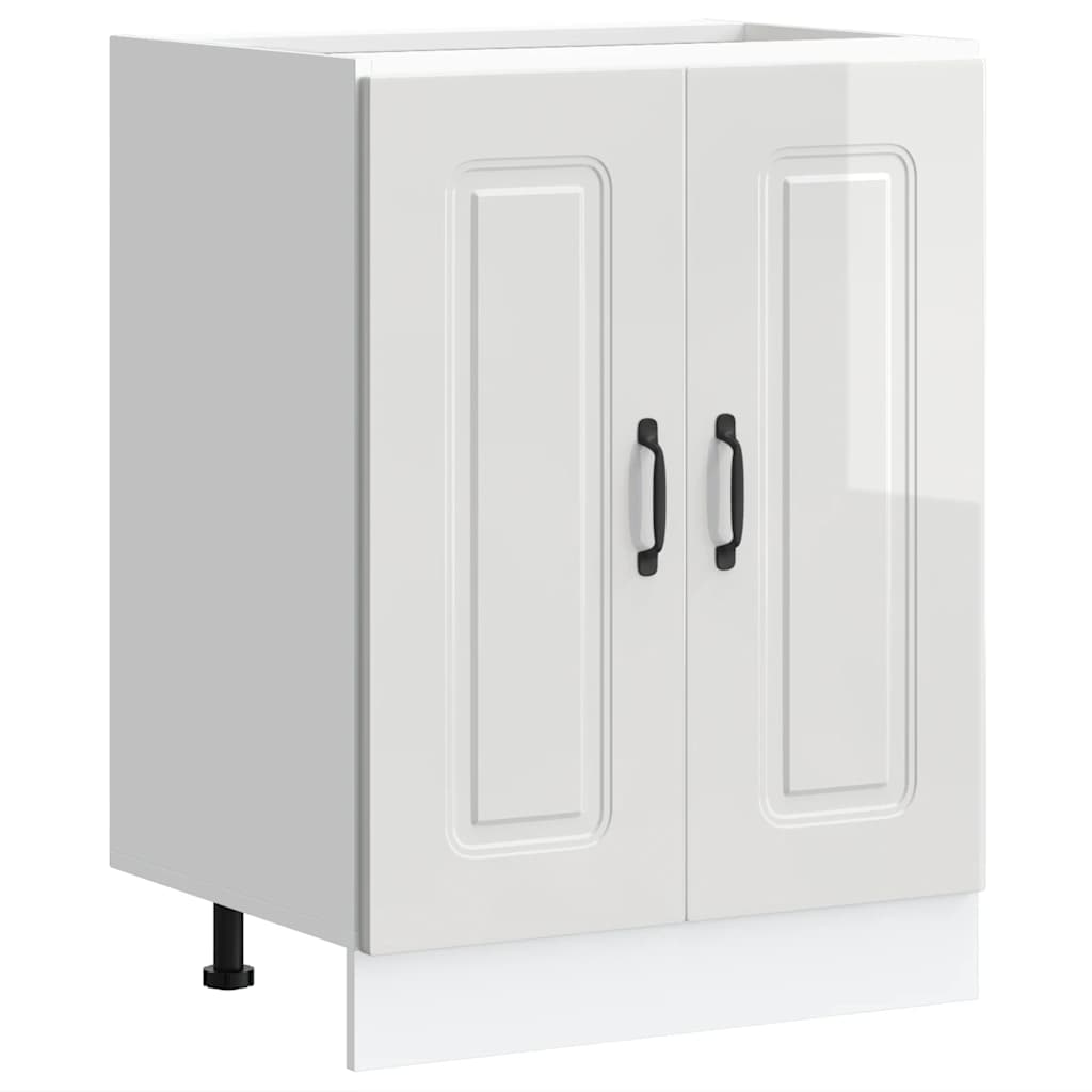 Spülenunterschrank Kalmar Hochglanz-Weiß 60x46x81,5 cm