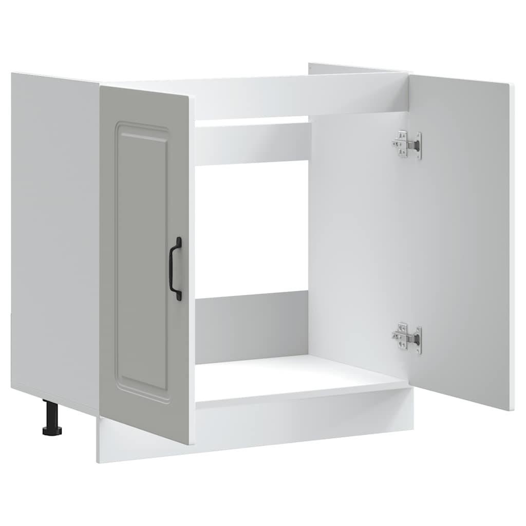 Sink base cabinet Kalmar White 80x46x81.5 cm wood material