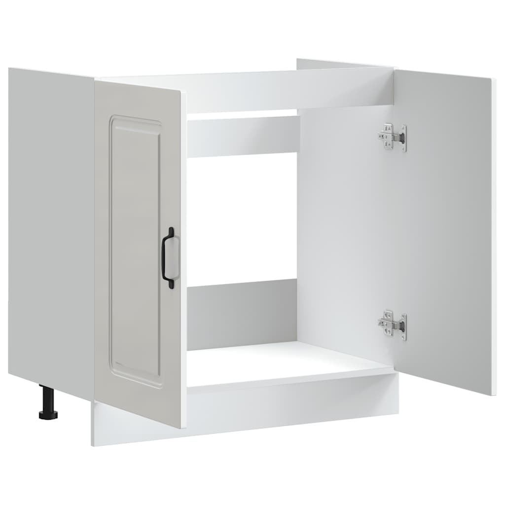 Spülenunterschrank Kalmar Hochglanz-Weiß 80x46x81,5 cm