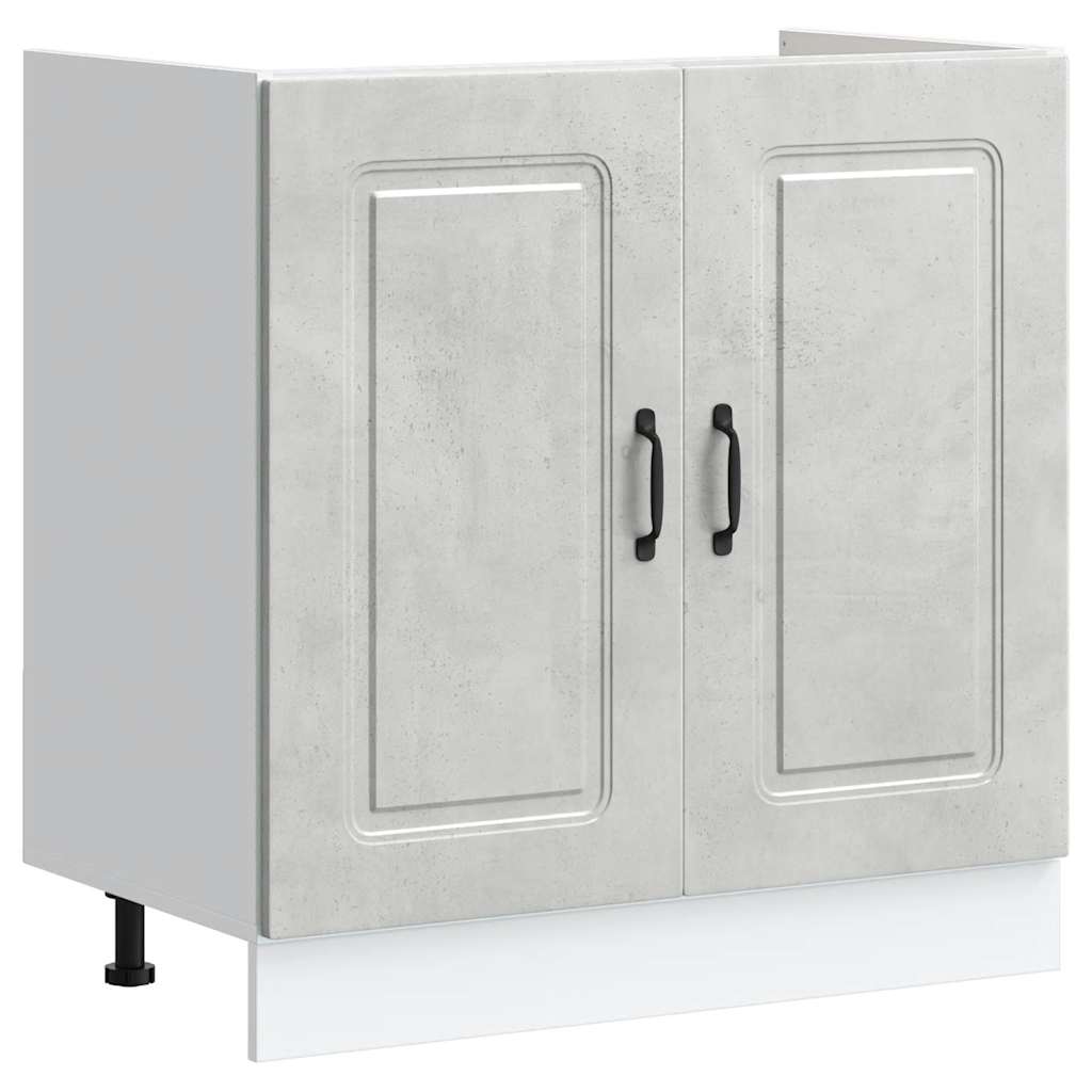 Spülenunterschrank Kalmar Betongrau 80x46x81,5 cm Holzwerkstoff