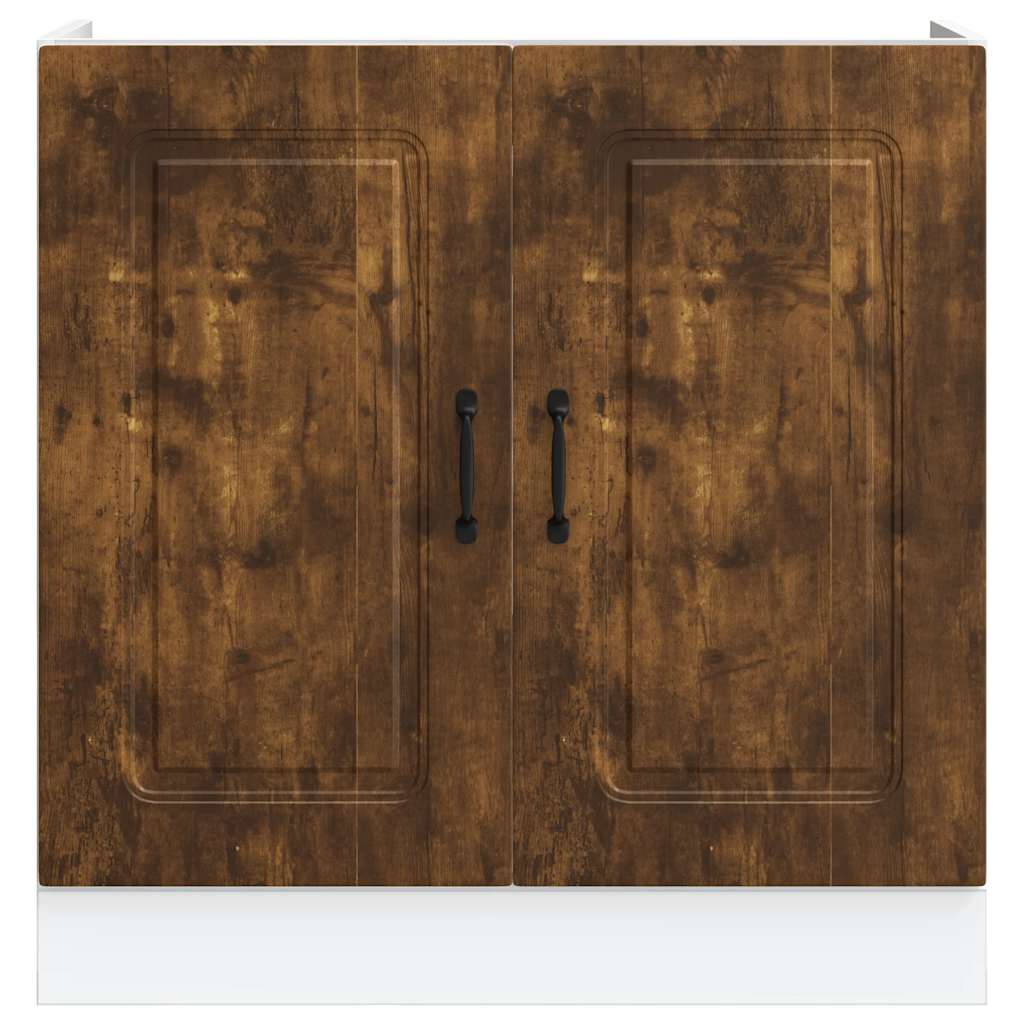 Sink base cabinet Kalmar smoked oak 80x46x81.5 cm