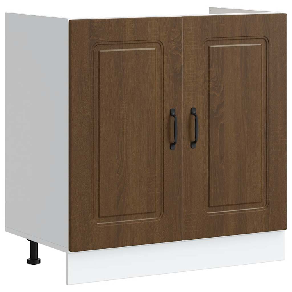 Spülenunterschrank Kalmar Braun Eichen-Optik 80x46x81,5 cm