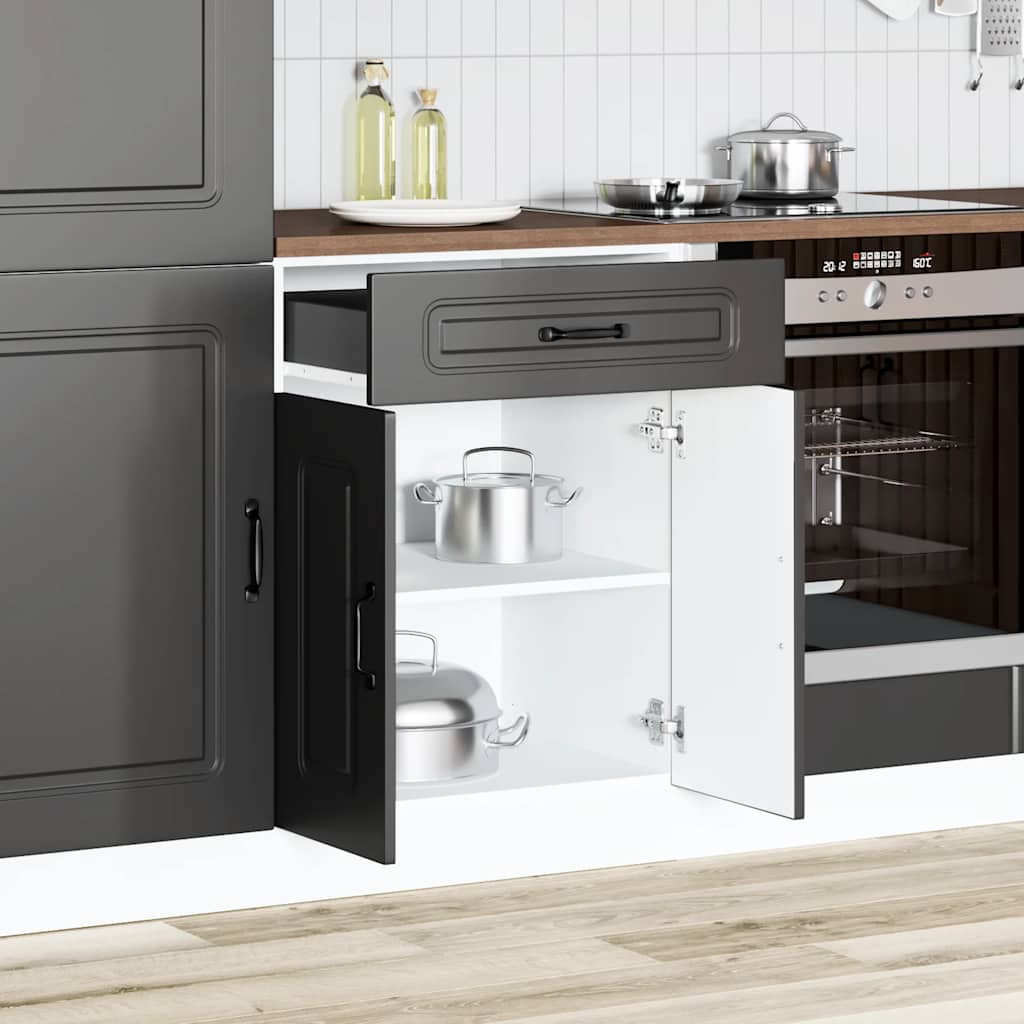 Küchenunterschrank Kalmar Schwarz Holzwerkstoff