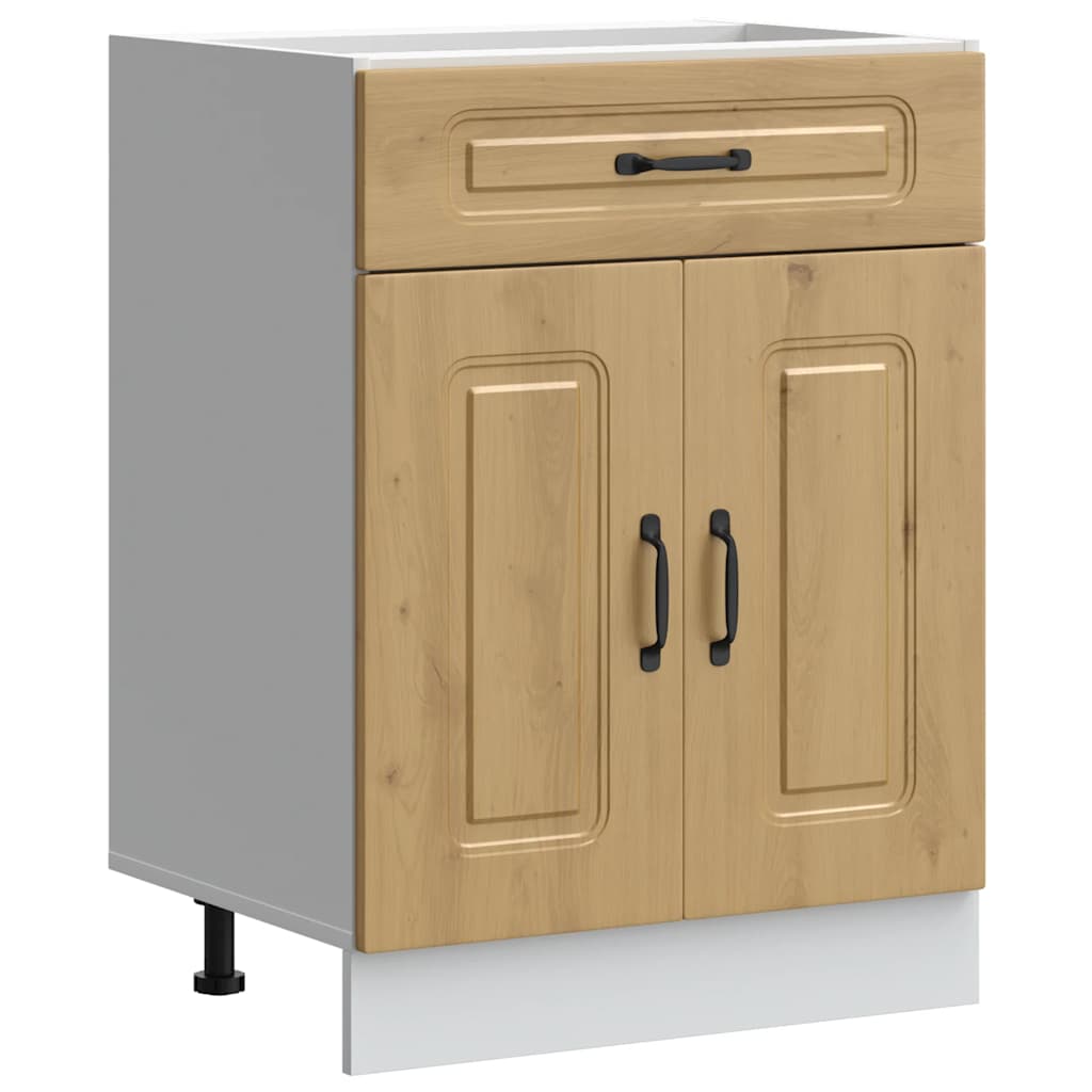 Kitchen base cabinet Kalmar Artisan oak wood material