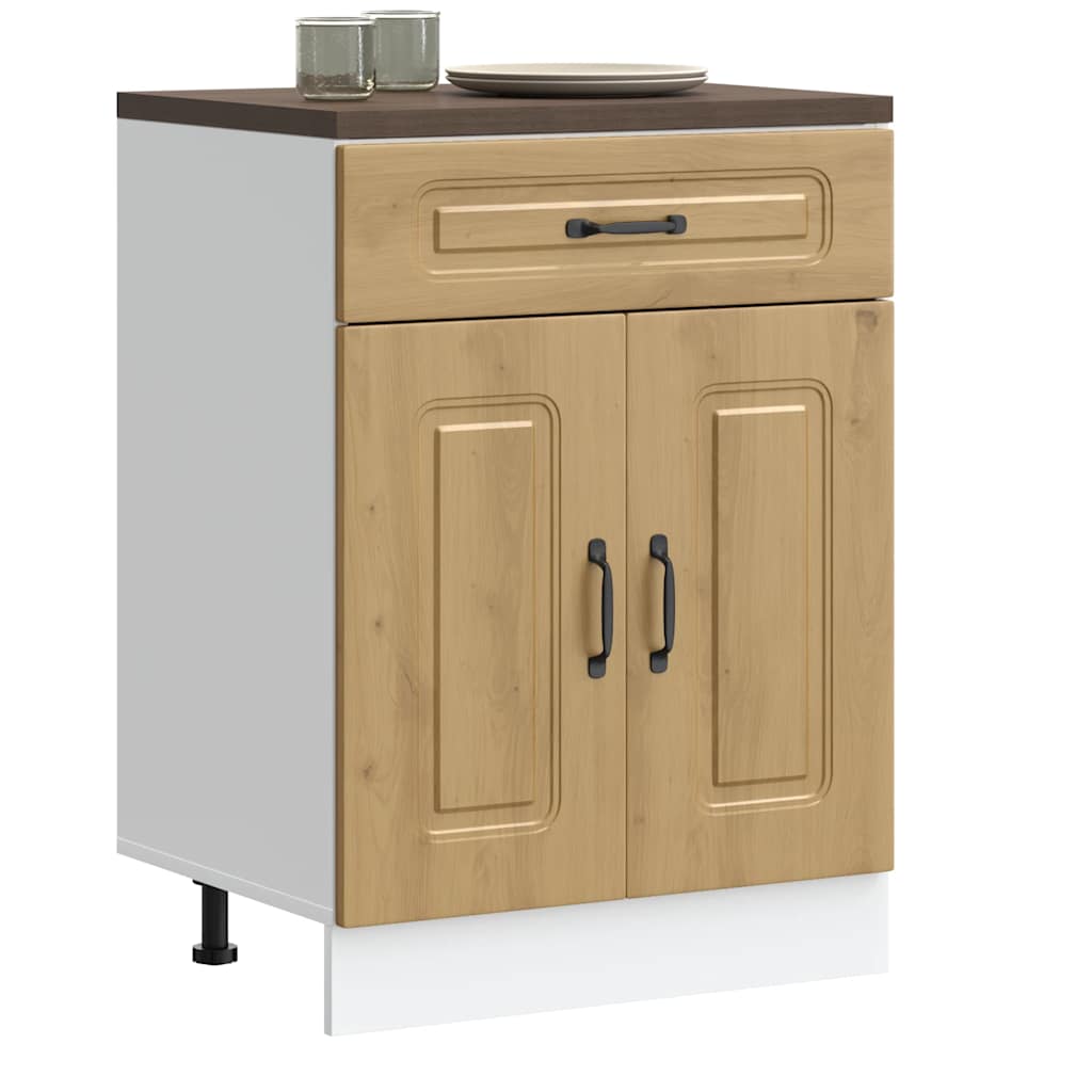 Kitchen base cabinet Kalmar Artisan oak wood material