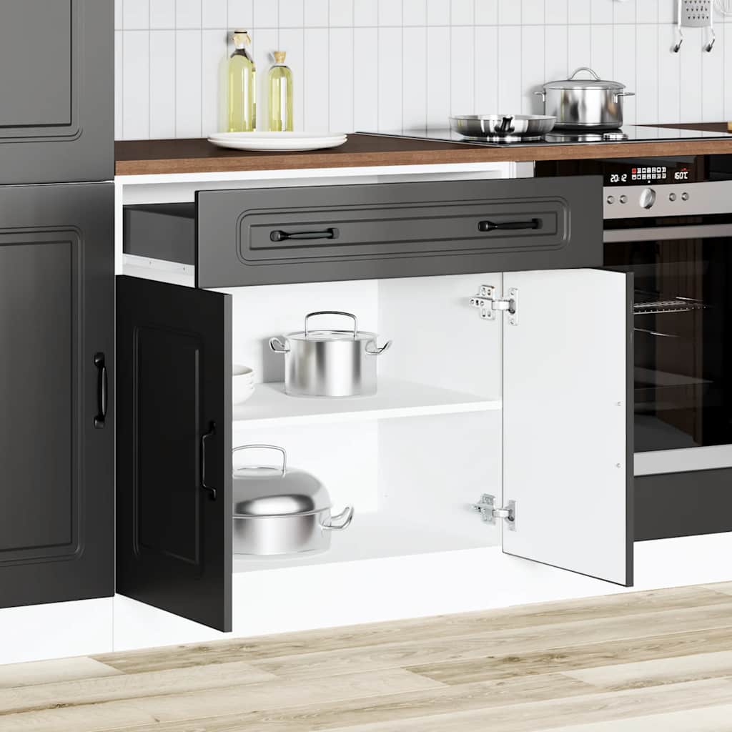 Küchenunterschrank Kalmar Schwarz Holzwerkstoff