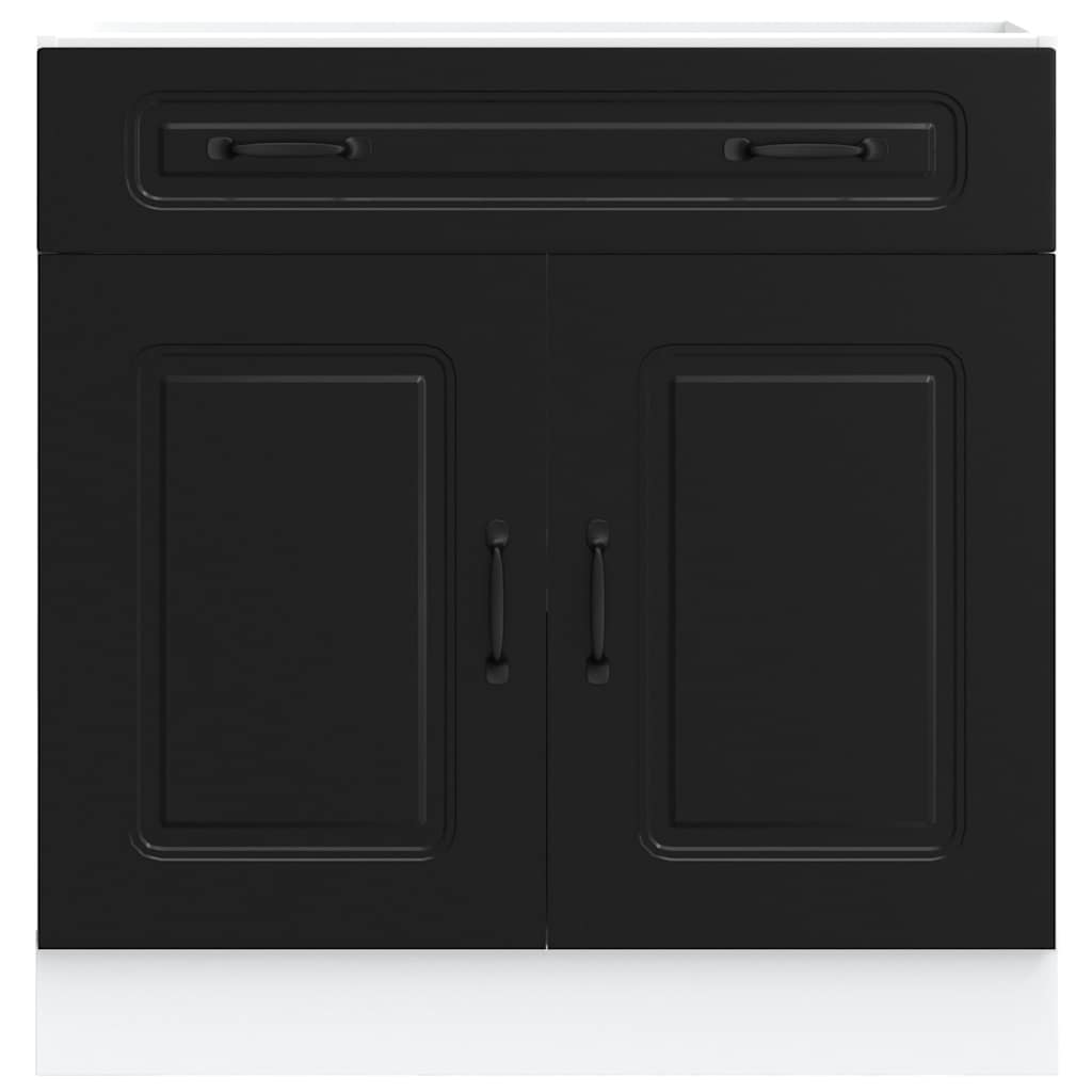 Küchenunterschrank Kalmar Schwarz Holzwerkstoff