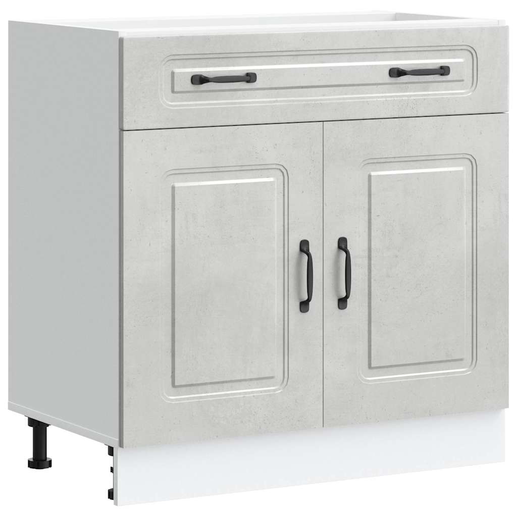 Kitchen base cabinet Kalmar concrete grey wood material