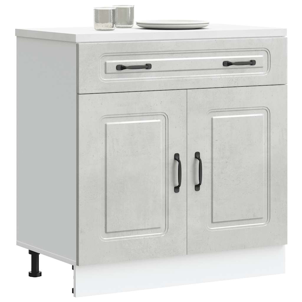 Kitchen base cabinet Kalmar concrete grey wood material