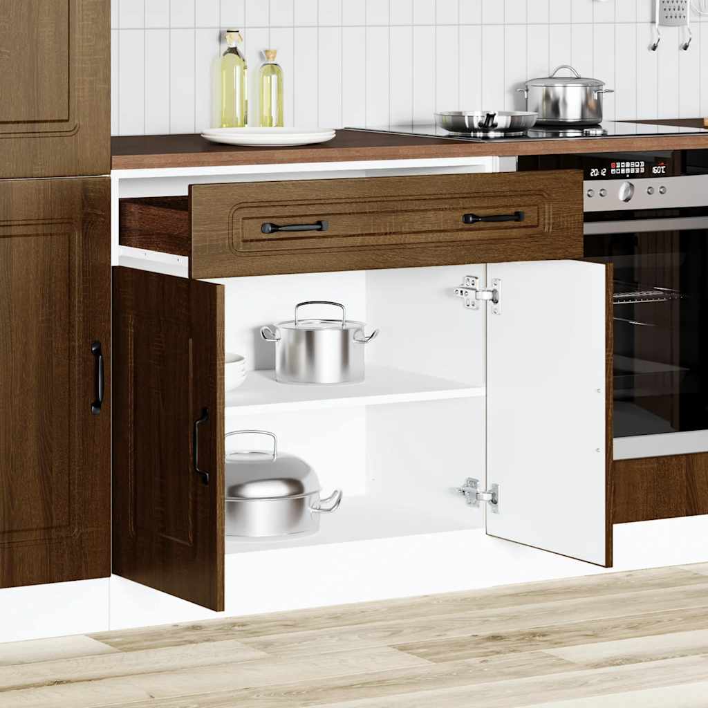 Küchenunterschrank Kalmar Braun Eichen-Optik Holzwerkstoff