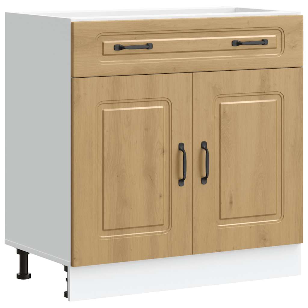 Kitchen base cabinet Kalmar Artisan oak wood material