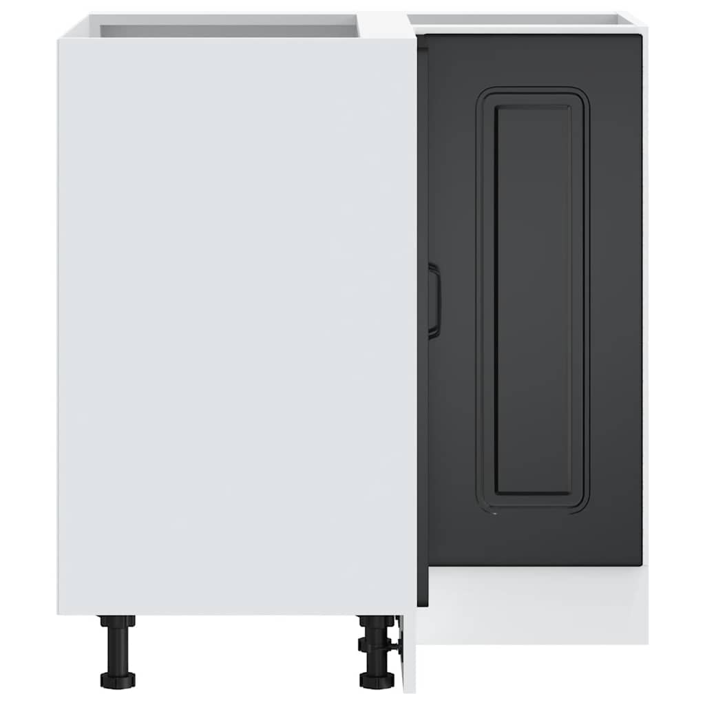 Küchen-Eckunterschrank Kalmar Schwarz Holzwerkstoff