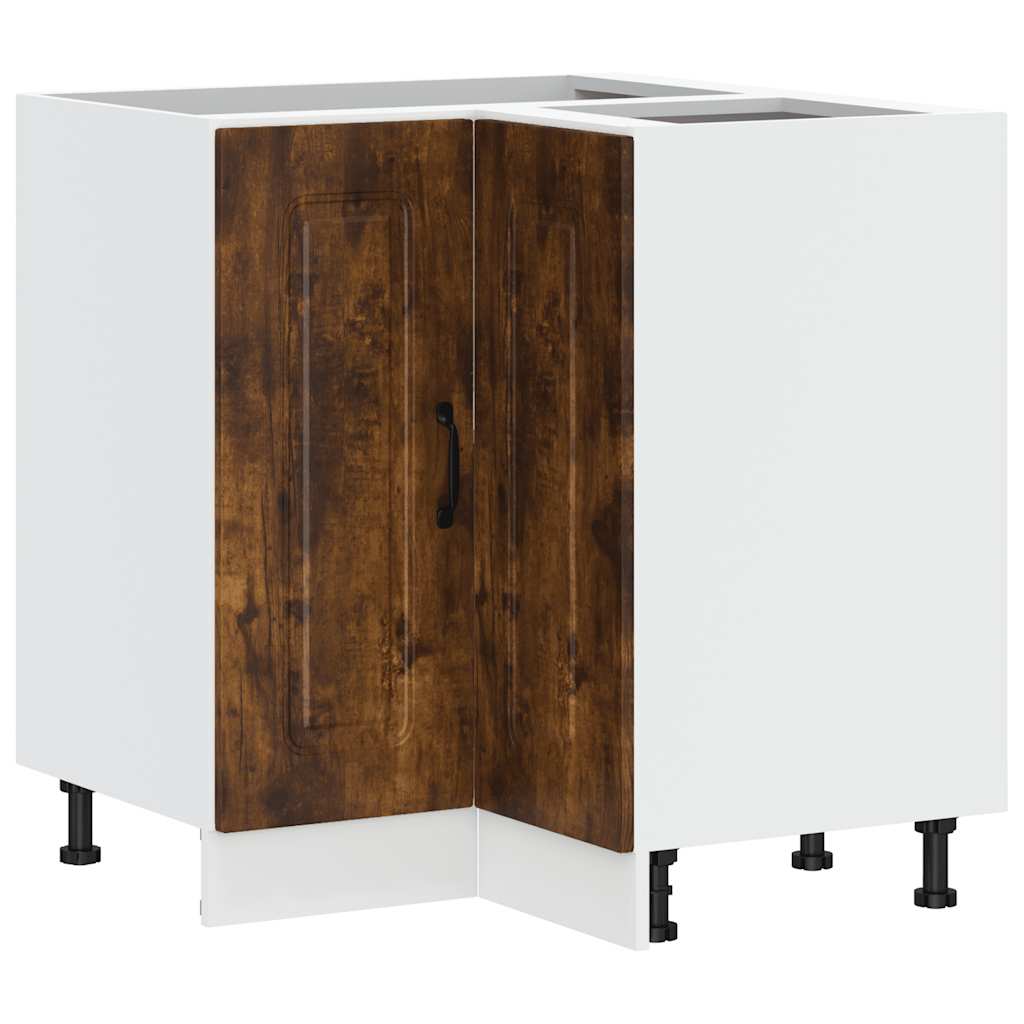 Kitchen corner base cabinet Kalmar smoked oak wood material