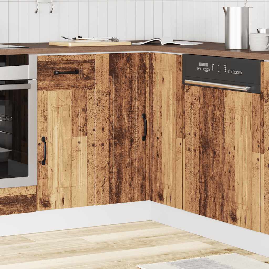 Kitchen corner base cabinet Kalmar old wood look wood material