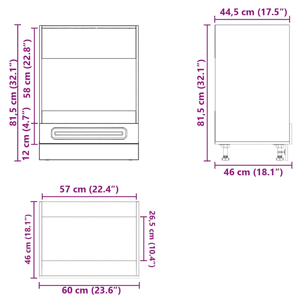 Built-in kitchen cabinet Kalmar old wood look wood material