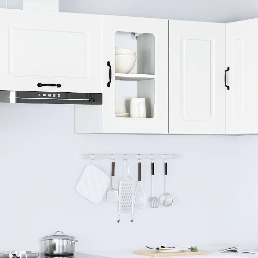 Küchen-Hängeschrank mit Glastür Kalmar Weiß Holzwerkstoff